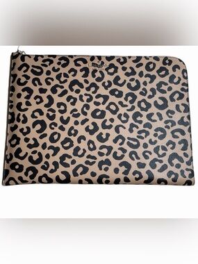 kate spade Leopard Print Laptop Sleeve in Tan and Black